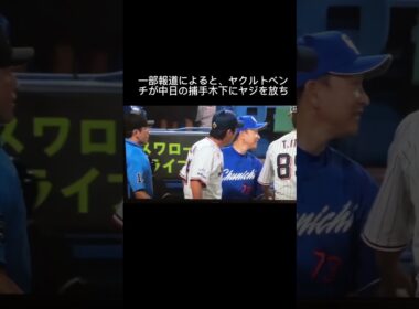 高津監督や片岡コーチらが激高！あわや乱闘に？立浪監督が両者なだめる  #short #乱闘 #デッドボール #ヤクルト #中日 #立浪 #高津 #片岡 #乱闘  #プロ野球 #一触即発