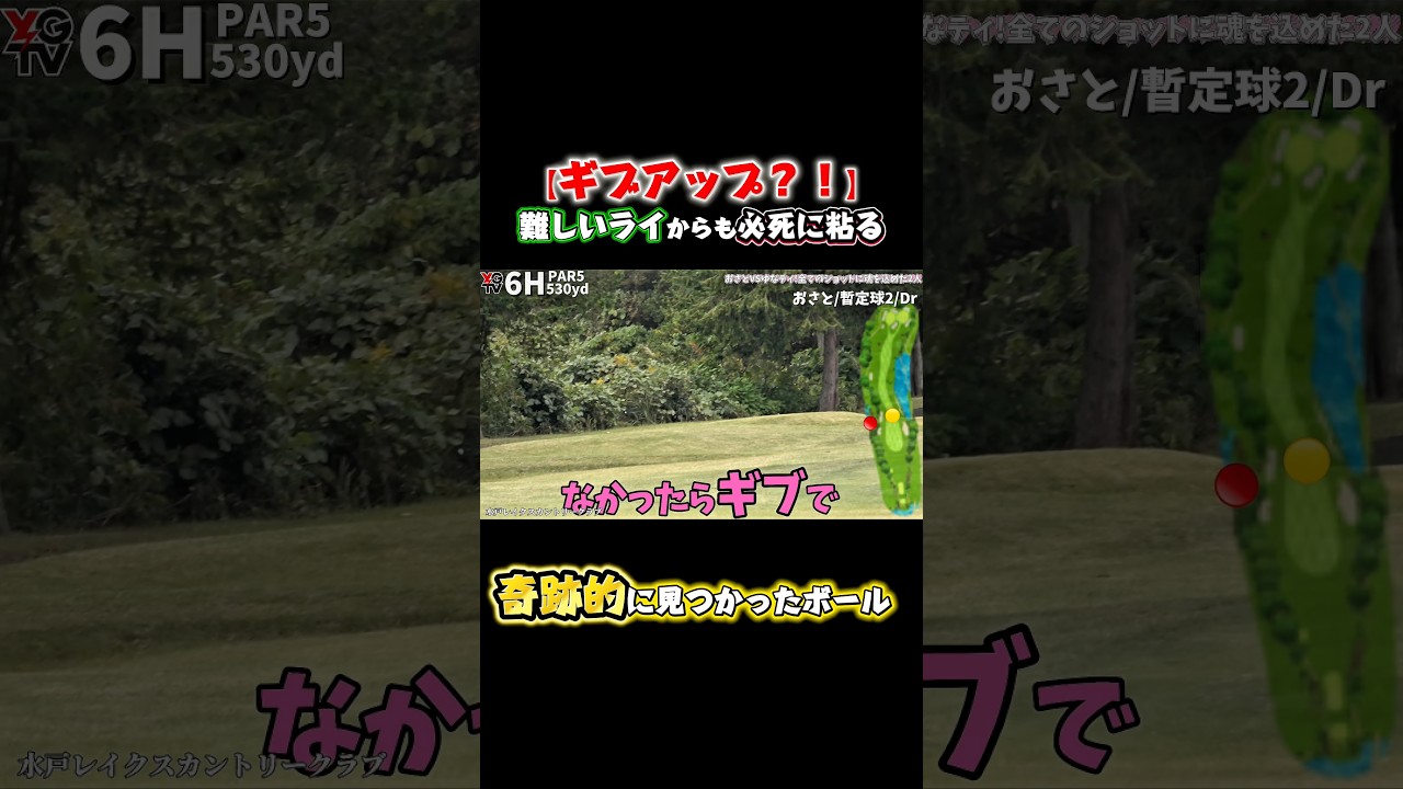 「ギブで...」OB連発絶望的な状況からの行方と感動のフィナーレ！難しいライで粘るおさと。本編もぜひ見てくださいね！#ゴルフ #ゴルフ女子 #ゴルフスイング #ゴルフレッスン #ゴルフ女子 #golf