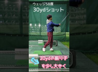 ウェッジ58°のみで距離を打ち分ける！　#江坂ゴルフセンター　##ゴルフ #ゴルフスイング #アプローチ　#ゴルフ動画　#ゴルフレッスン  #golf  #アプローチ練習 　#アプローチショット