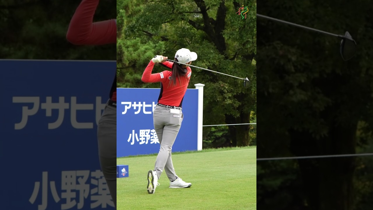 鶴岡果恋、ティーを刺してからスイングまで、ルーティンは超シンプル！