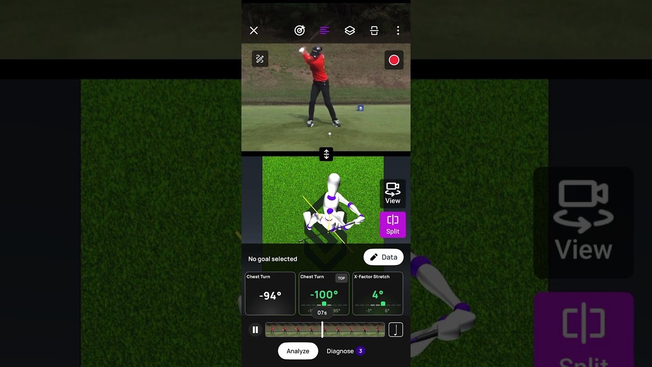 原 英莉花 選手の正面からのドライバーショット