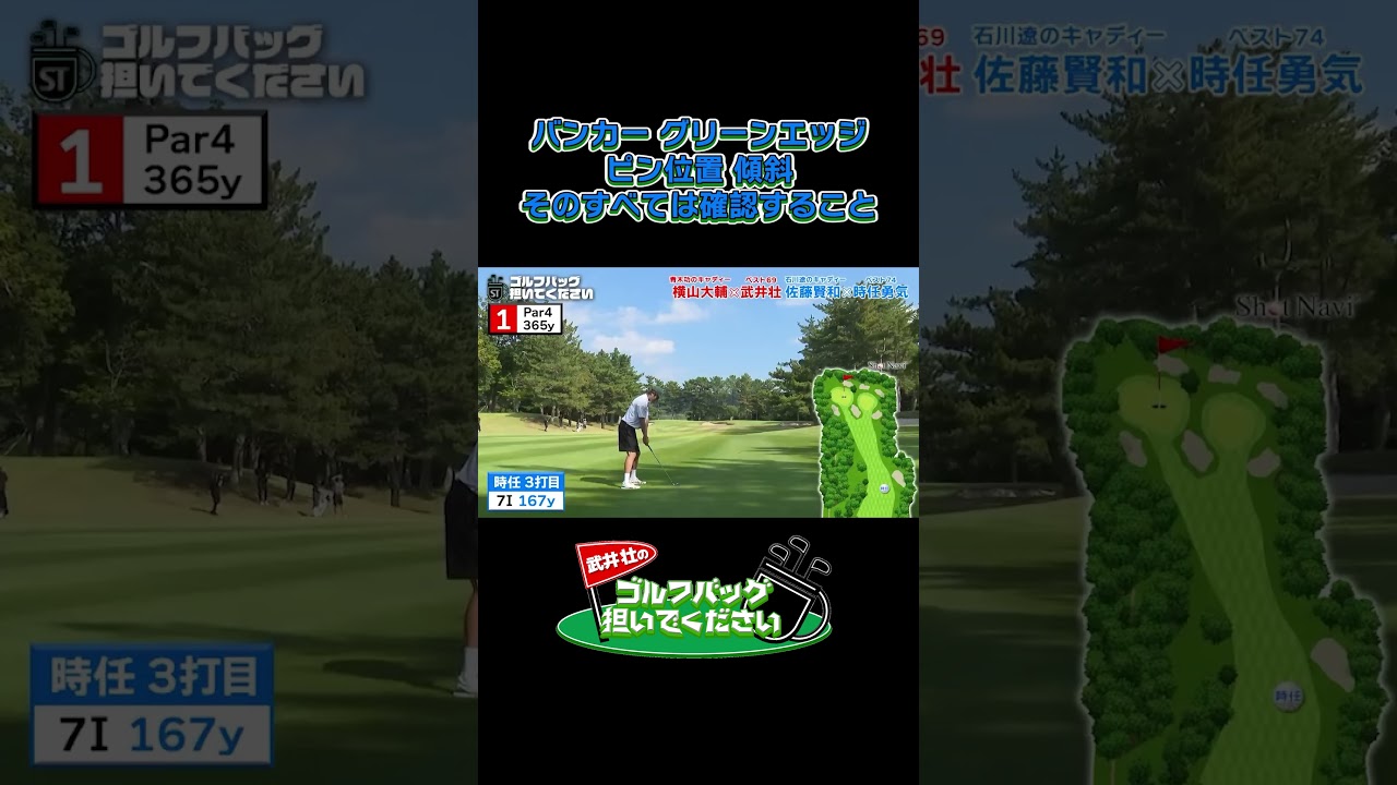 【バンカー…グリーンエッジ…ピン位置…傾斜…】武井壮のゴルフバッグ担いでください/#武井壮#プロキャディー #golf #ゴルフ #shorts #切り抜き #プロゴルファー#時任勇気