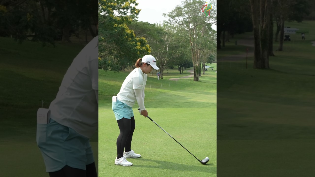 真央ちゃんのスイング、めちゃくちゃ思い切りがいいね！ #西郷真央