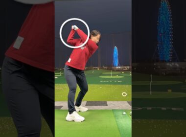 【アイアンで芯に当てる方法】ベスト68！基本の打ち方！　右に飛ぶ方や左に飛ぶ方は試してみて下さい！　飛距離アップ　ボールの位置　ゴルフレッスン　#short #shorts #shortsvideo