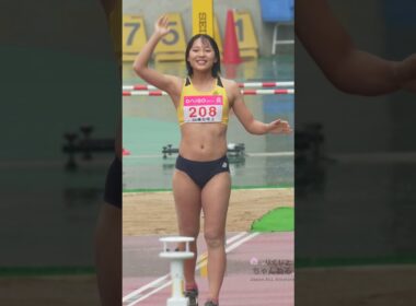【中村紗華】新ユニフォーム！話題のラフィネ陸上部加入！2024年織田記念女子三段跳　#shorts