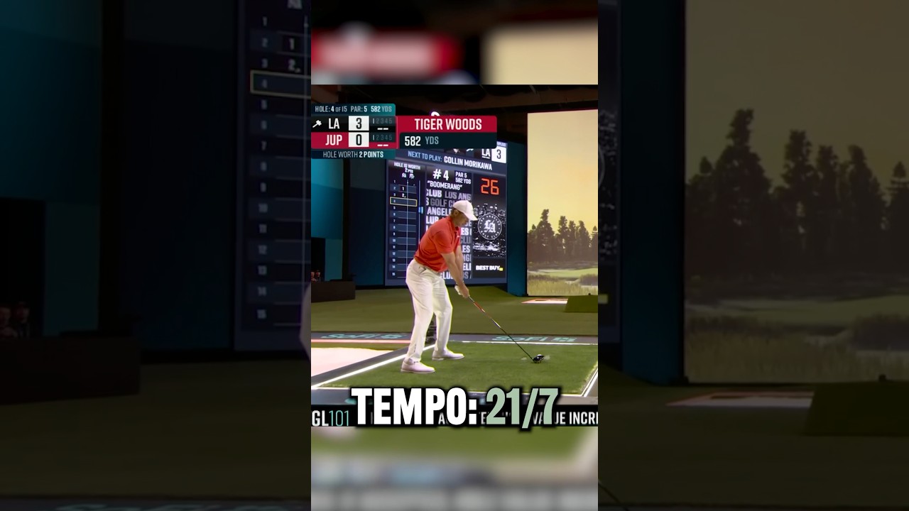 Tiger Woods’ golf swing tempo at his first TGL match! #golf