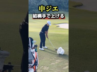 申ジエはバックスイングを結構手で上げる