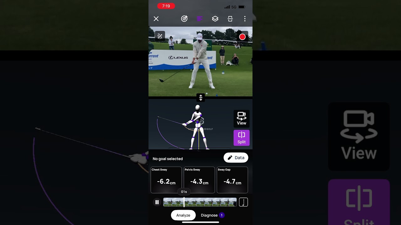 Adam Scottの正面からのドライバーショット