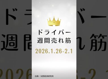 ドライバーの週間売れ筋ランキング【2026年1月26日〜2月1日】