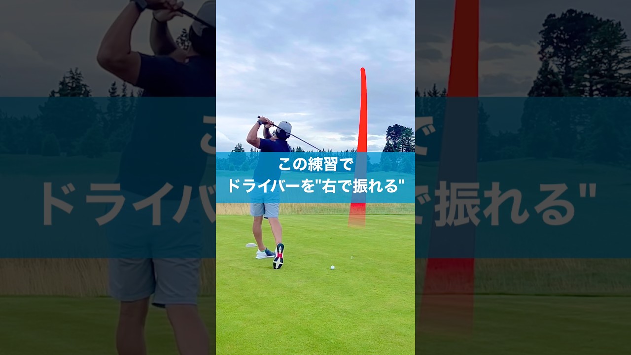 ドライバーを右で振れる練習 #ゴルフ #スイング #ドライバー　#golf