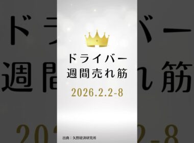 ドライバーの週間売れ筋ランキング【2026年2月2日〜2月8日】