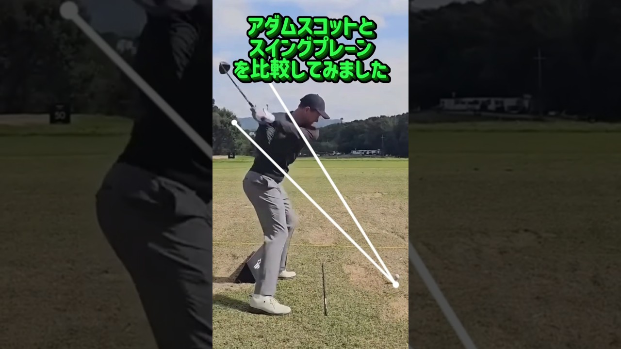アダムスコットとスイングプレーンを比較してみたら、他の悪い部分が見える（特に切り返し）#golfshorts #golfswing #golf #ゴルフ #ゴルフスイング