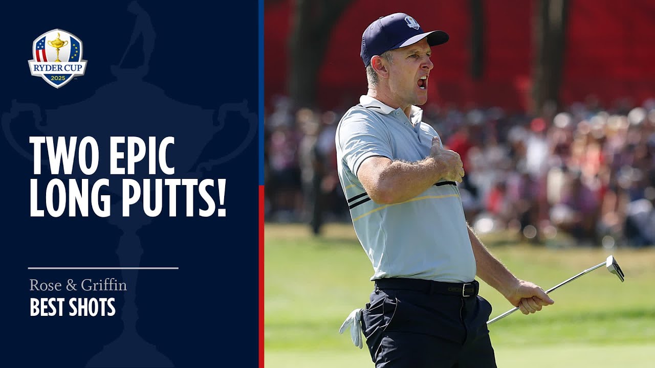 Justin Rose Matches Ben Griffin's Long Putt to Tie Hole | 2025 Ryder Cup