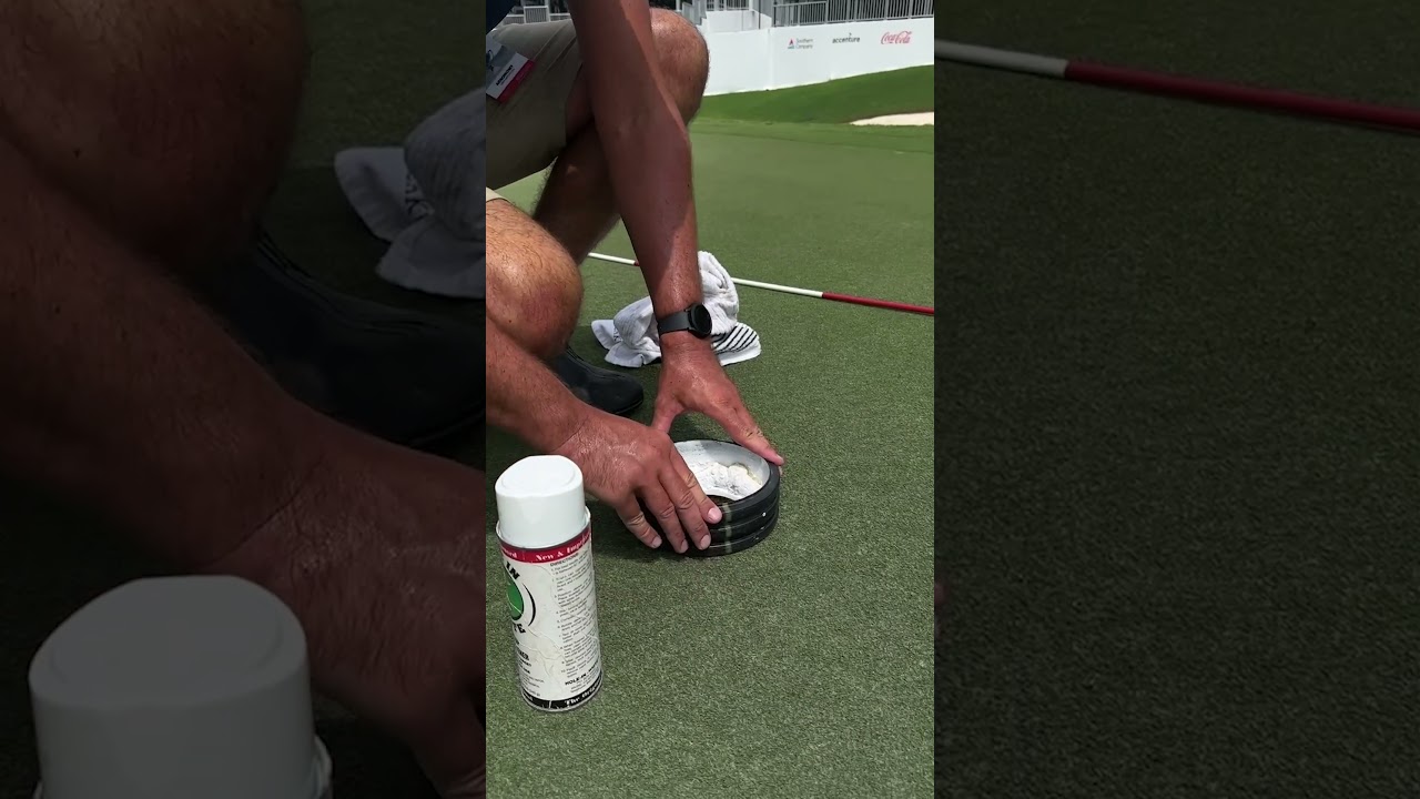 The art of hole-cutting ⛳ #golf #shorts #pgatour