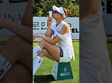 멋진 시티뷰가 있는 두바이 골프장에서 전지훈련중인 유현주 프로! @_hyunju.___ #golfswing