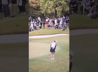 【鶴岡果恋】ブリヂストンレディスオープン　グリーンエッジからチップイン　#ゴルフ #golf #チップイン
