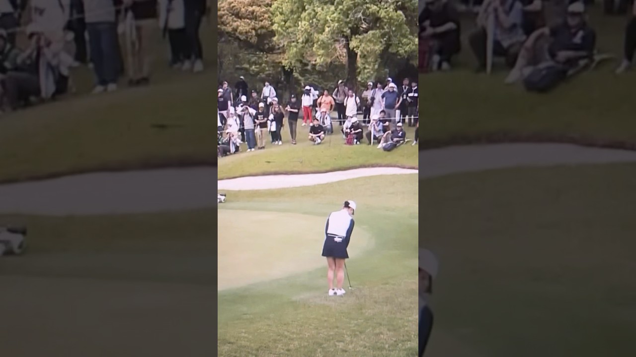 【鶴岡果恋】ブリヂストンレディスオープン　グリーンエッジからチップイン　#ゴルフ #golf #チップイン