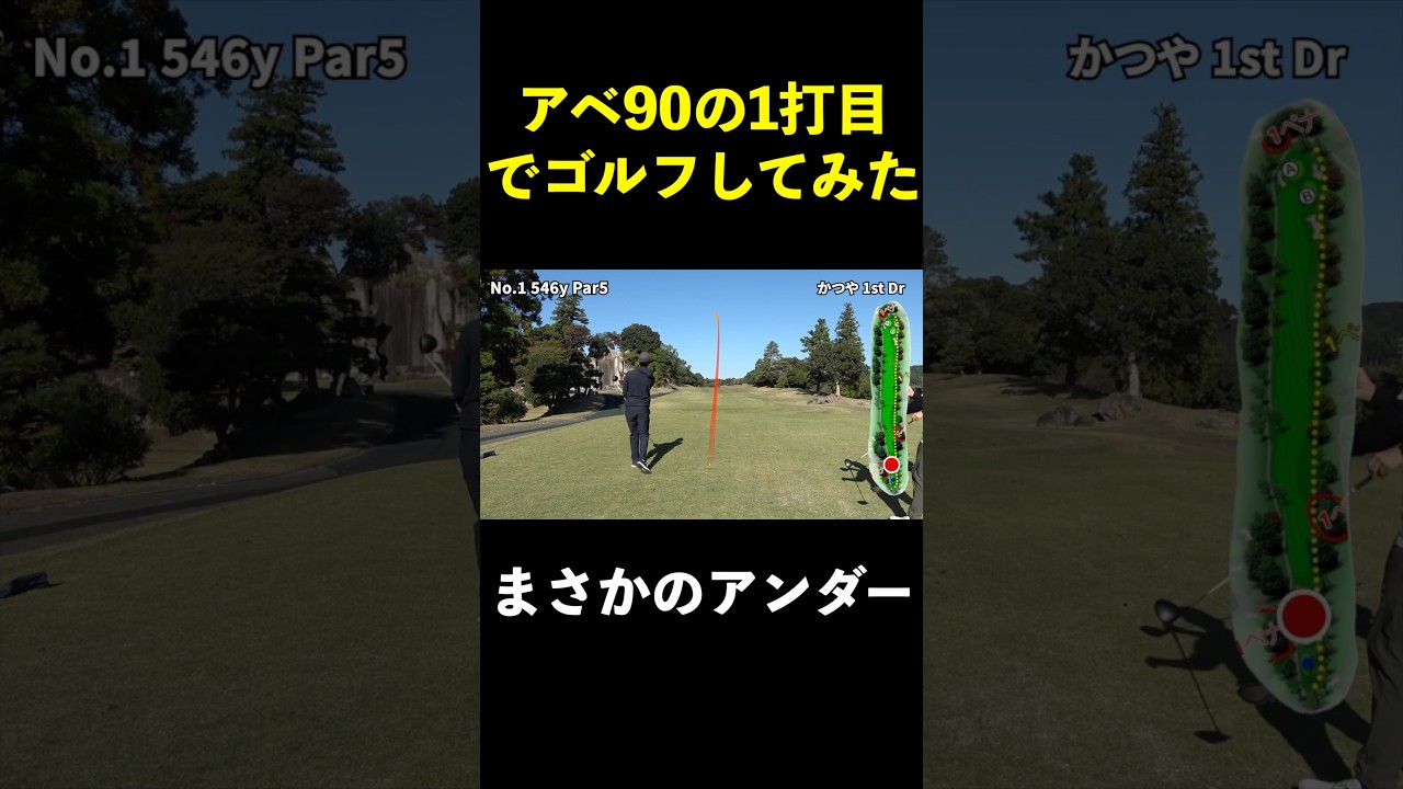 アベ90の1打目からゴルフしたらまさかのアンダーw #shorts