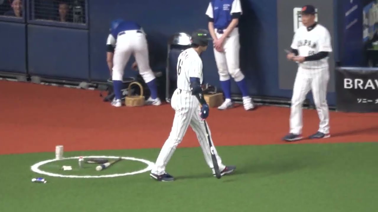 【侍ジャパン】 チャンスで【近藤健介】が凡退し睨む【大谷翔平】 現地映像 強化試合 オリックス戦