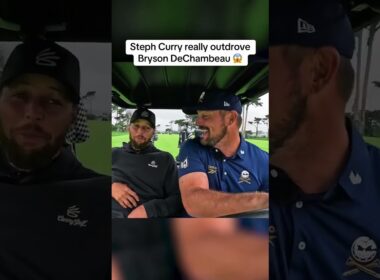 Steph Curry really outdrove Bryson DeChambeau 😱👏 (via brysondechambeau/TT)
