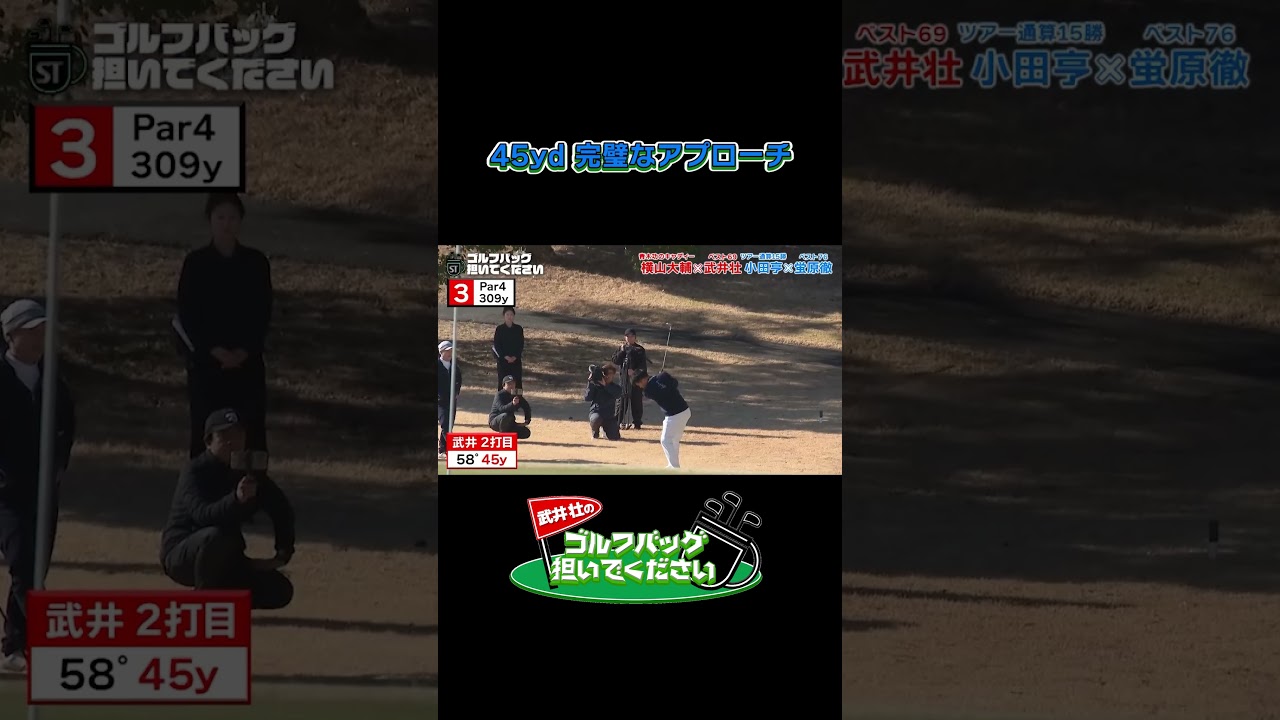 【完璧なアプローチ】武井壮のゴルフバッグ担いでください/#武井壮#プロキャディー #golf #ゴルフ #shorts #切り抜き #プロゴルファー#蛍原徹