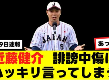 【近藤健介】WBCでの誹謗中傷に対して、ハッキリ言ってしまう…