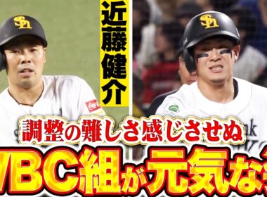 【WBC組が元気な姿】近藤健介・牧原大成『調整の難しさも感じさせぬ…際立つ攻守での存在感！』