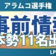 アラムコ選手権 事前情報 勝みなみ 岩井千怜 古江彩佳 原英莉花 山下美夢有 西郷真央 竹田麗央 畑岡奈紗 岩井明愛 馬場咲希 吉田優利 【スタッツ解説】