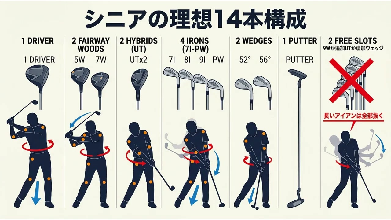 【60代ゴルフ】ユーティリティを入れてない人は10打損している｜クラブ構成の正解