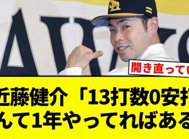 【イケイケイケメン】近藤健介「13打数0安打なんて1年やってればある」【プロ野球反応集】【2chスレ】【なんG】