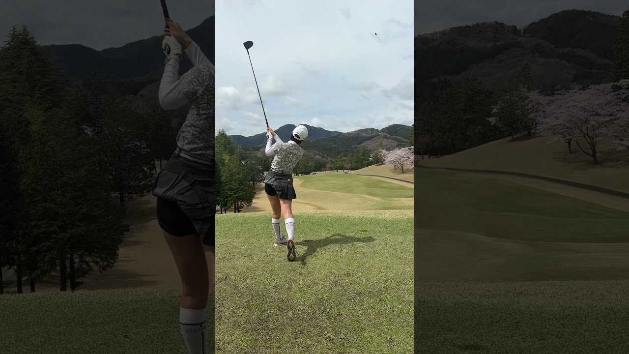 昨日の朝２番ホールのティーショット🏌️‍♀️YouTubeいっぱいみてね👀 #ゴルフ #golf