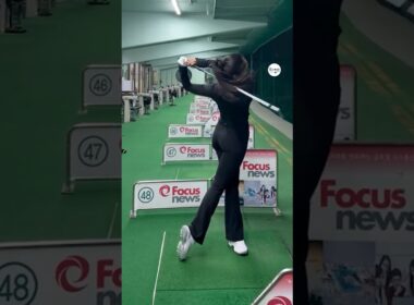 벚꽃 아래 블랙 포스🖤 | KLPGA 유현주(Hyunju Yoo) #응원릴레이 #유현주2026