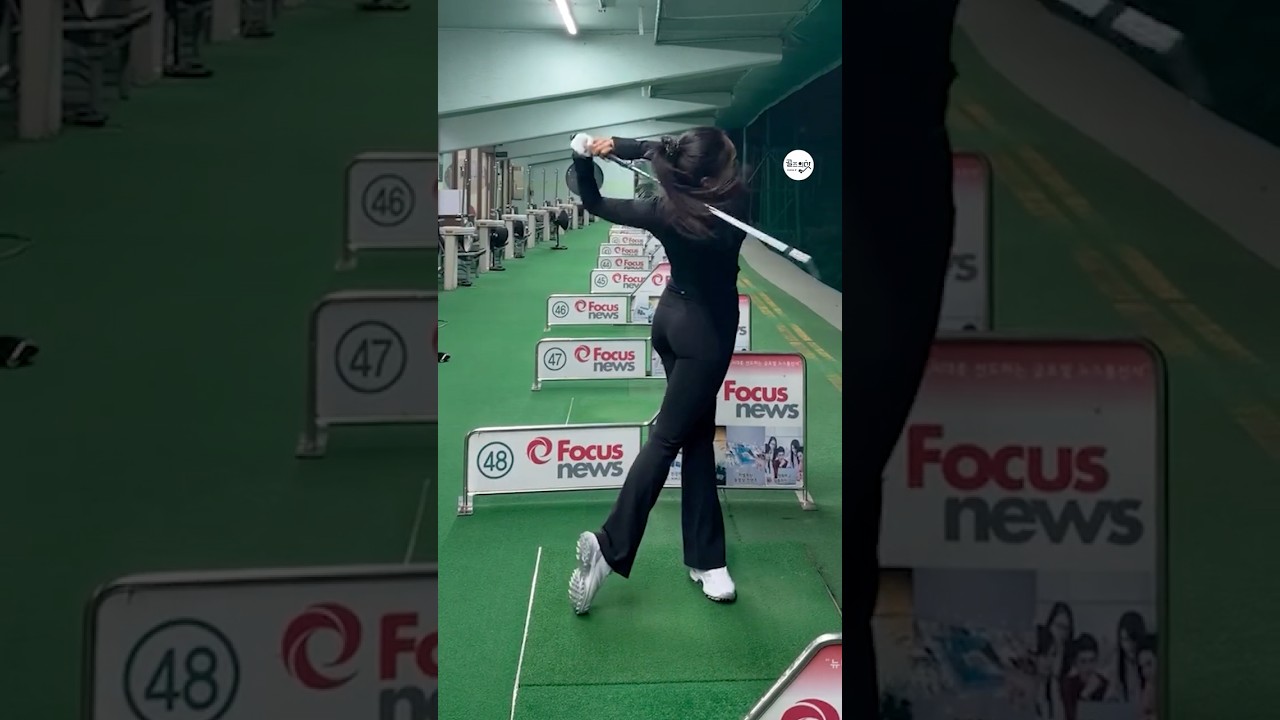 벚꽃 아래 블랙 포스🖤 | KLPGA 유현주(Hyunju Yoo) #응원릴레이 #유현주2026