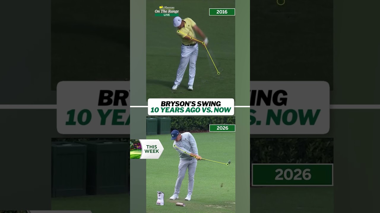 Then vs now with Bryson DeChambeau. #themasters #golf #brysondechambeau