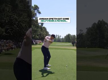 Jordan Spieth got some help from a patron on his tee shot #shorts #masters #golf