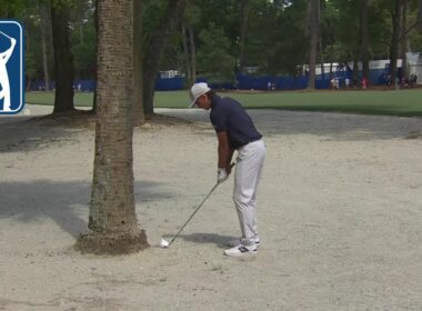 Rickie Fowler goes LEFTY AND BACKWARDS to save par | RBC Heritage | 2026