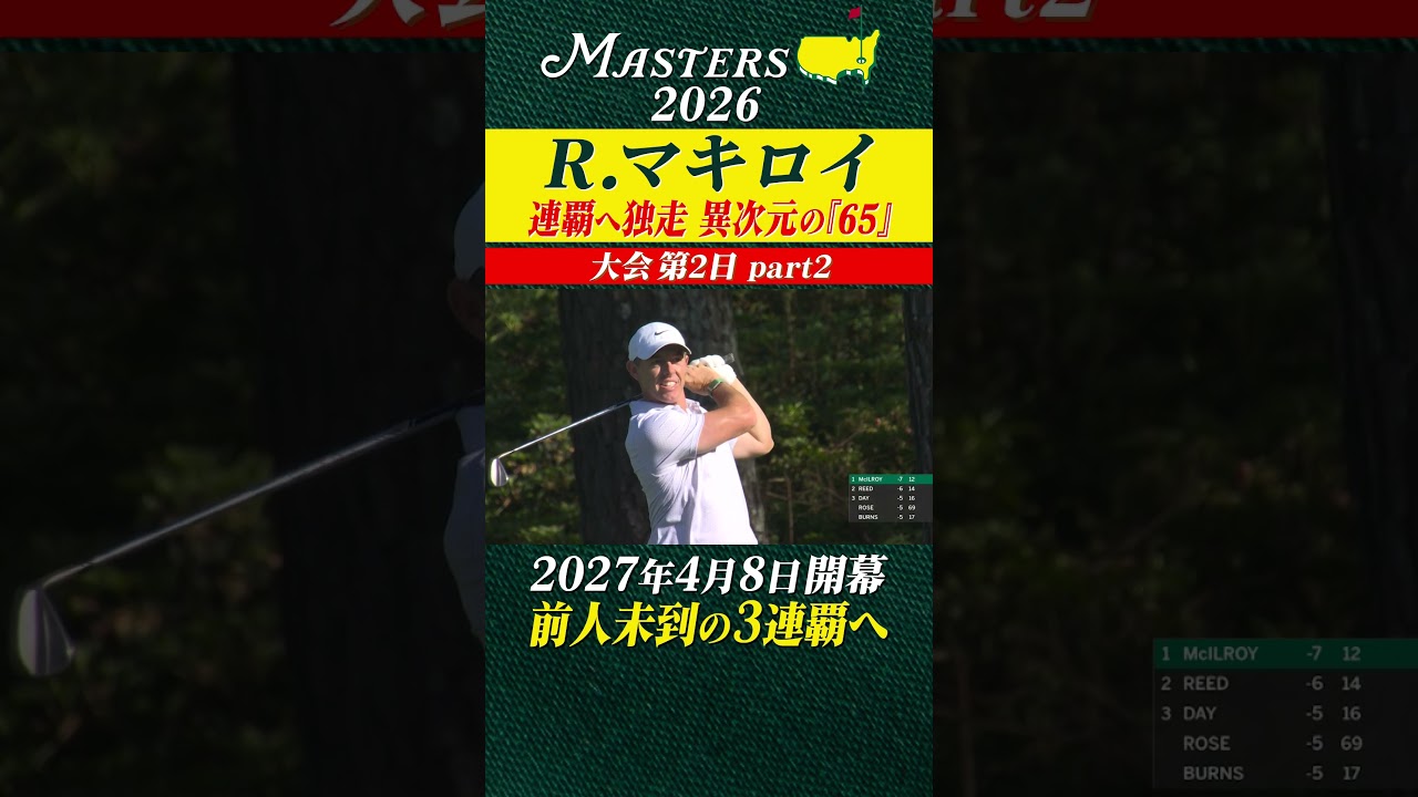 【ロリー・マキロイ】連覇へ独走 異次元の「65」 【大会第2日 part2】