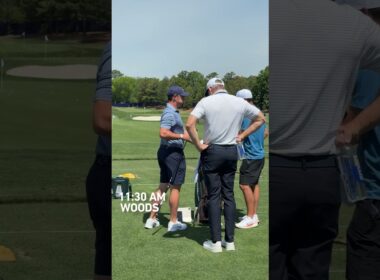 A triumphant return. Rory rolled up for his first practice round since The Masters. #teamtaylormade