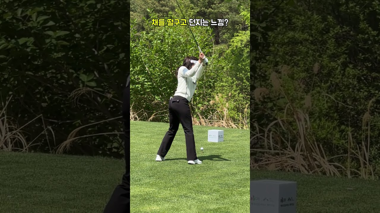 뒤에서 본 안지현 프로의 드라이버스윙 슬로우 #golf #golfswing #골프  #골프스윙#golfshorts  #ゴルフ#ゴルフスイング#ゴルフ女子#골프레슨