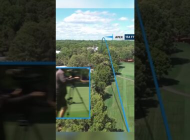 Rory McIlroy taking the aggressive line on the par-4 2nd at the Truist Championship.