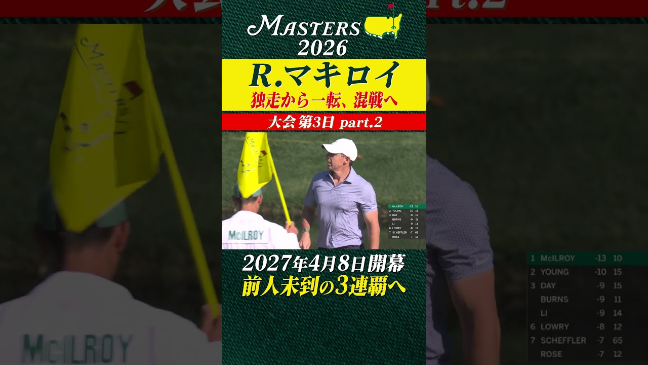 【ロリー・マキロイ】単独首位 独走から一転、混戦へ【大会第3日 part-2】