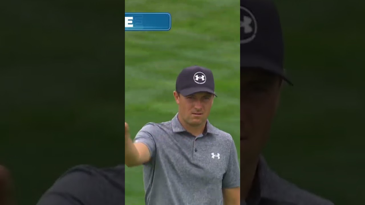 Jordan Spieth drains a 66-footer for eagle at the Truist Championship.