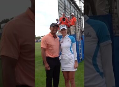 Nelly Korda meeting Tiger Woods for the first time ❤️