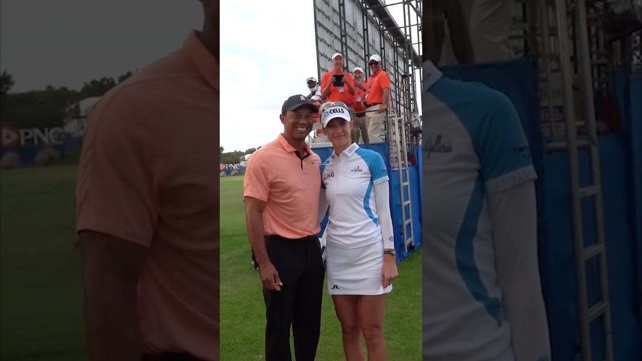Nelly Korda meeting Tiger Woods for the first time ❤️