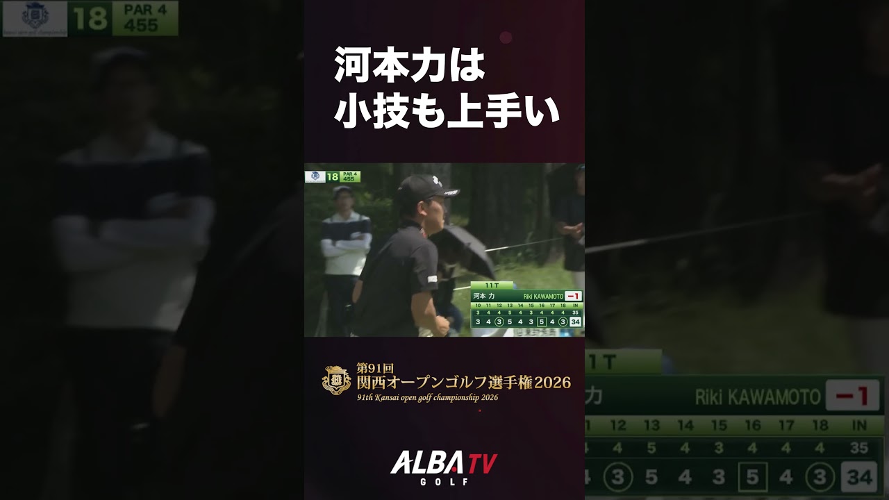 河本力、バンカーからチップインバーディ！関西オープン初日LIVE配信