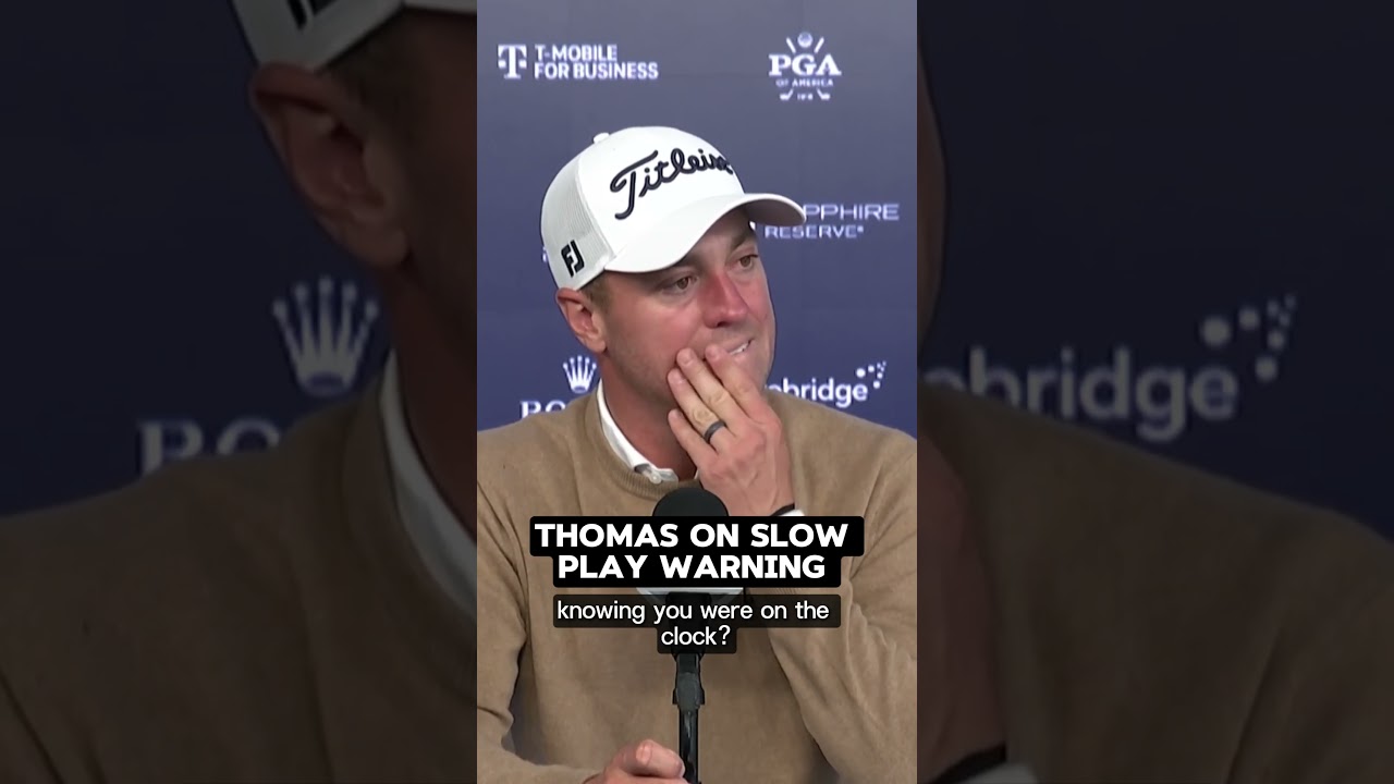 Justin Thomas reacts to being given slow-play warning at the PGA Championship 😡