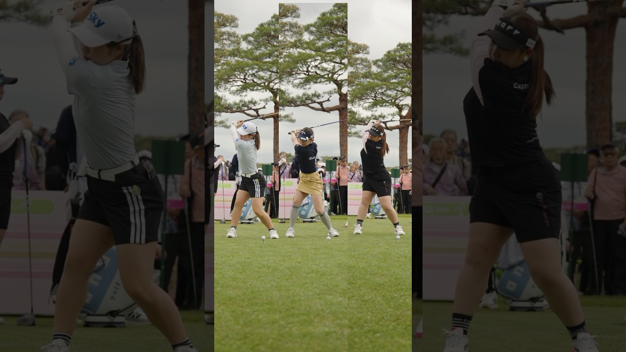 【荒木優奈・吉田鈴・小林光希】ティーショットをスローで比較🏌️‍♀️