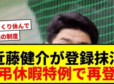 【速報】近藤健介が慶弔休暇特例で登録抹消！今季2例目の適用にファンも納得