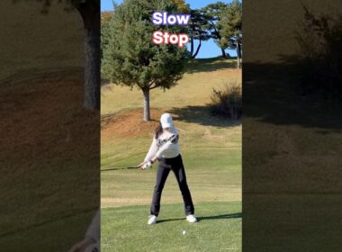 KLPGA 미녀골프선수 문서율 프로 드라이버 스윙 Slow + Stop 모션. instagram.com/shinaeahn #문서율프로