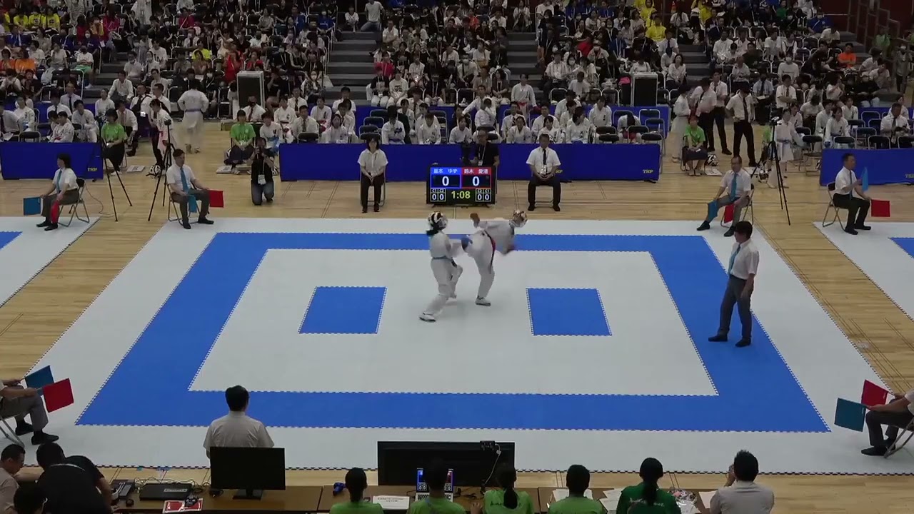 2023年IH 空手道 女子 個人組手 1回戦 鈴木愛渚 宇都宮商(栃木) vs 重本ゆず 鳥取城北(鳥取)